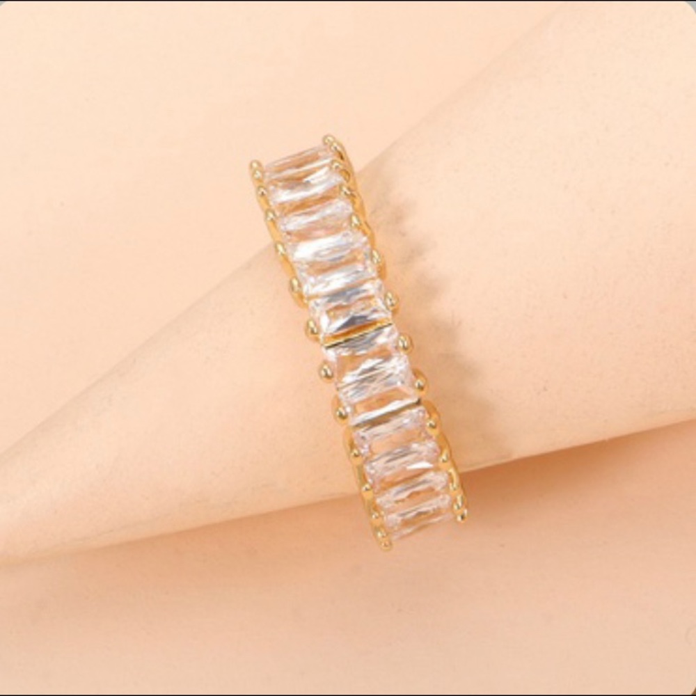 Geometric Zircon open Adjustable Ring - Picture 2 of 4
